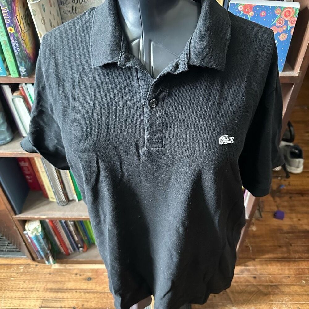 Lacoste black preppy Golfcore 8/3x collared regular fit polo shirt
